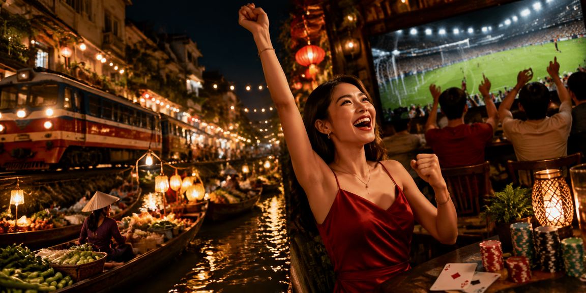 Không gian casino đêm neon Hà Nội – đăng nhập hj88